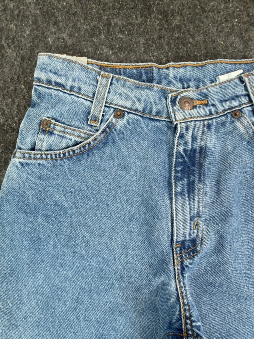Levi's 550 Vintage 90s Blue Cotton Shorts W27 Relaxed Orange Tab NOS